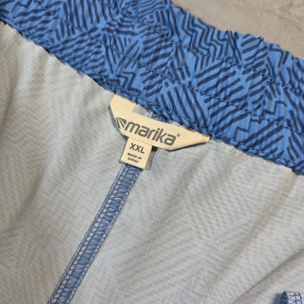 Marika Adventure Cassidy Print Shorts XXL Blue Granada Sky Multi Line‎ Ripstop